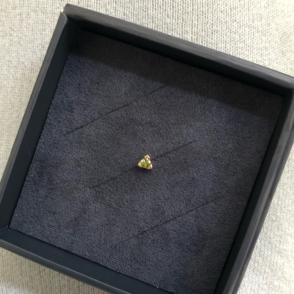 BVLA  Rose Gold peridot trillion stud. It was a special order, brand new.